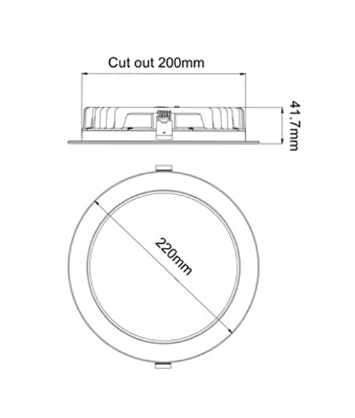 GALTRI SMD LED Recessed Dimmable Downlight White 25W Tri-CCT 200mm IP44 IC-4 - GALTRI05
